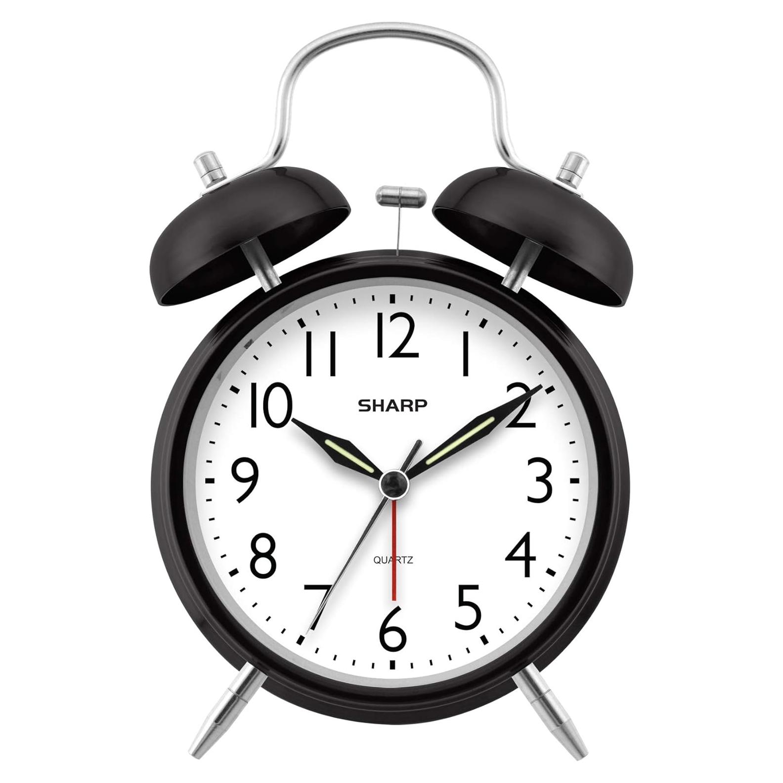 Reloj Despertador Analógico SHARP Twin Bell Negro 0.33 kg