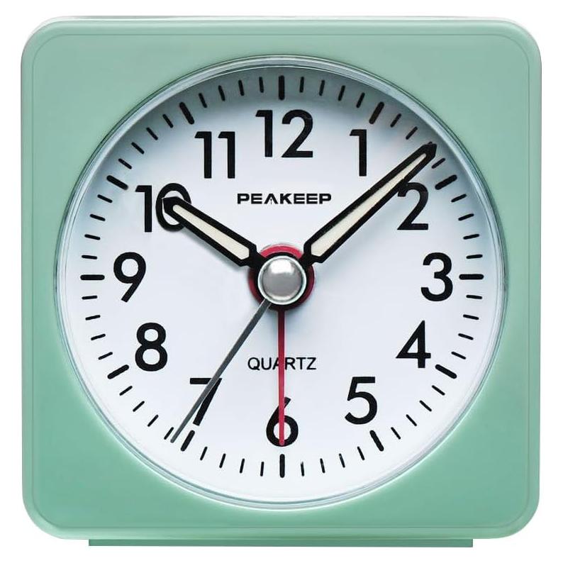 Reloj Despertador de Viaje Peakeep Aguamarina Silencioso