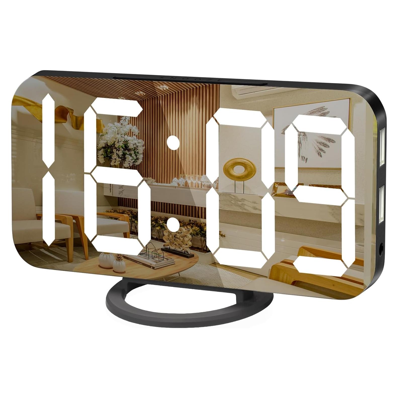 Reloj Despertador Digital WulaWindy Negro con Cargador USB