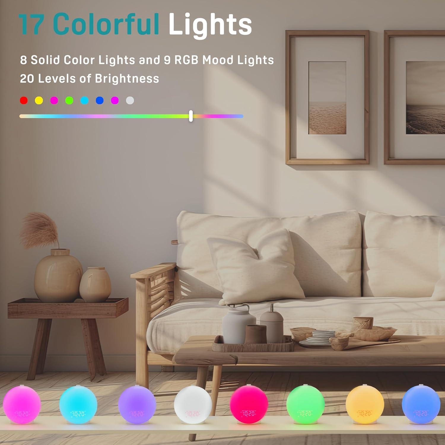 Reloj Despertador JALL K6 con Sonido Blanco y Luz Amanecer