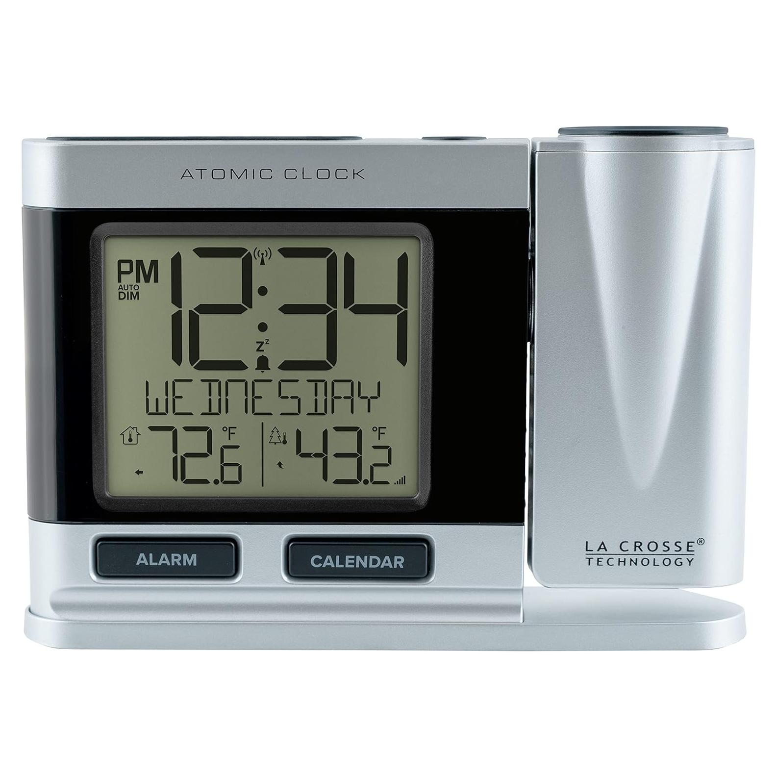 Reloj Despertador Proyector Atómico La Crosse Plateado