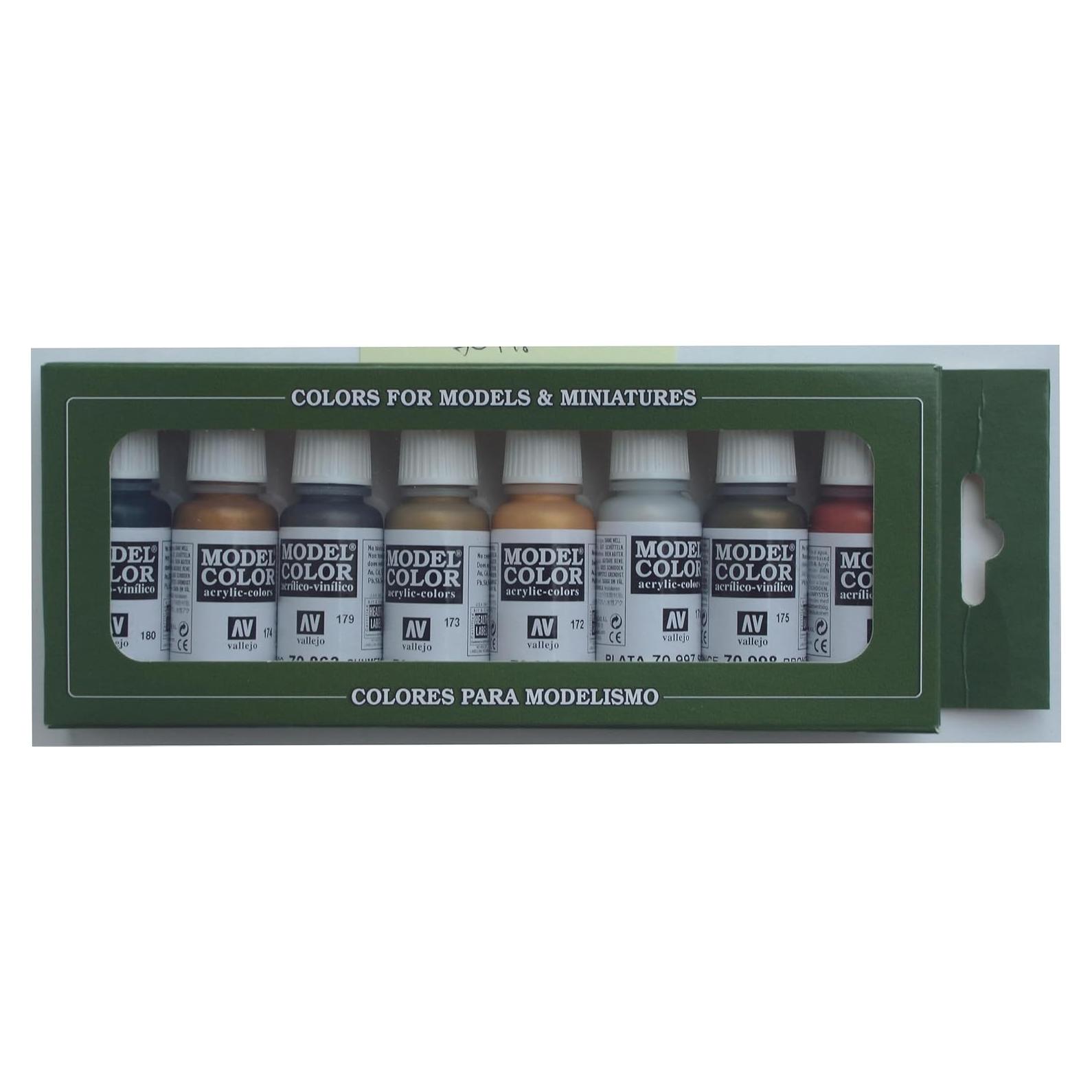 Set de Pinturas Acrílicas Metálicas Vallejo 8 x 18 ml