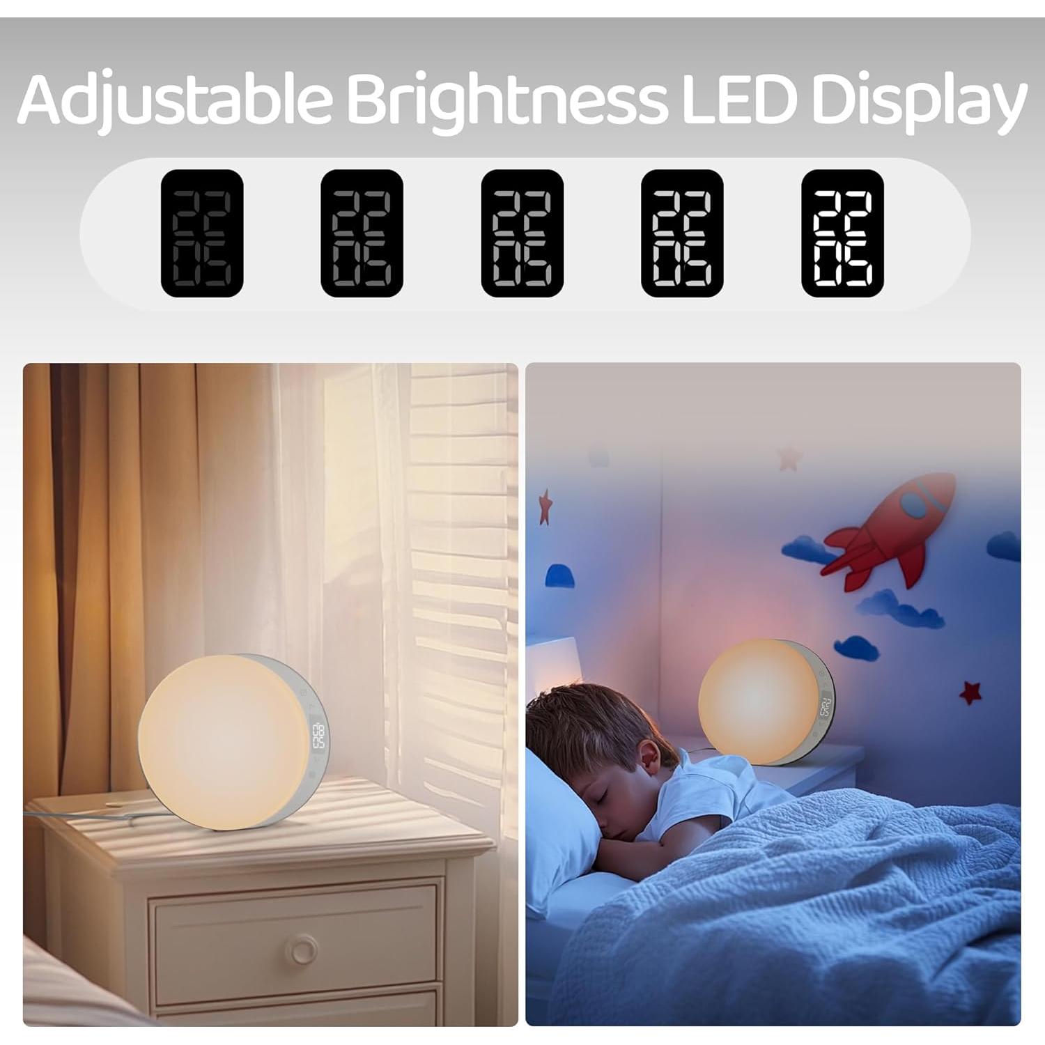 Reloj Despertador ANTDALIS Luz de Amanecer Regulable 20 Colores