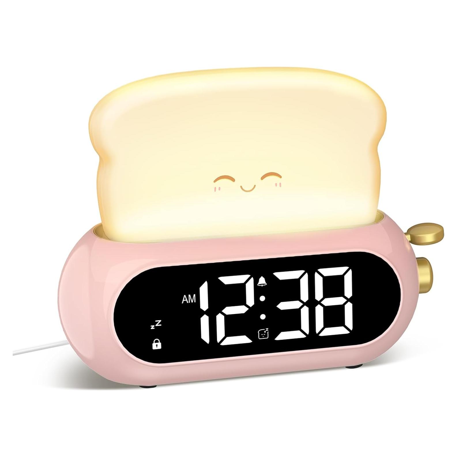 Reloj Despertador Digital Netzu Rosa con Luz Nocturna