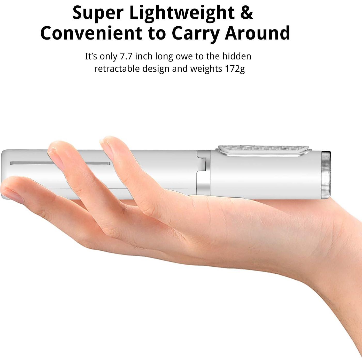 Bastón de Selfie Trípode ATUMTEK Blanco Extensible 3 en 1