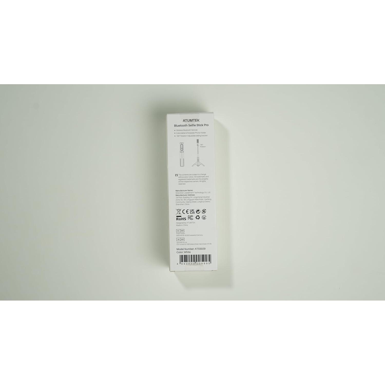 Bastón de Selfie Trípode ATUMTEK Blanco Extensible 3 en 1