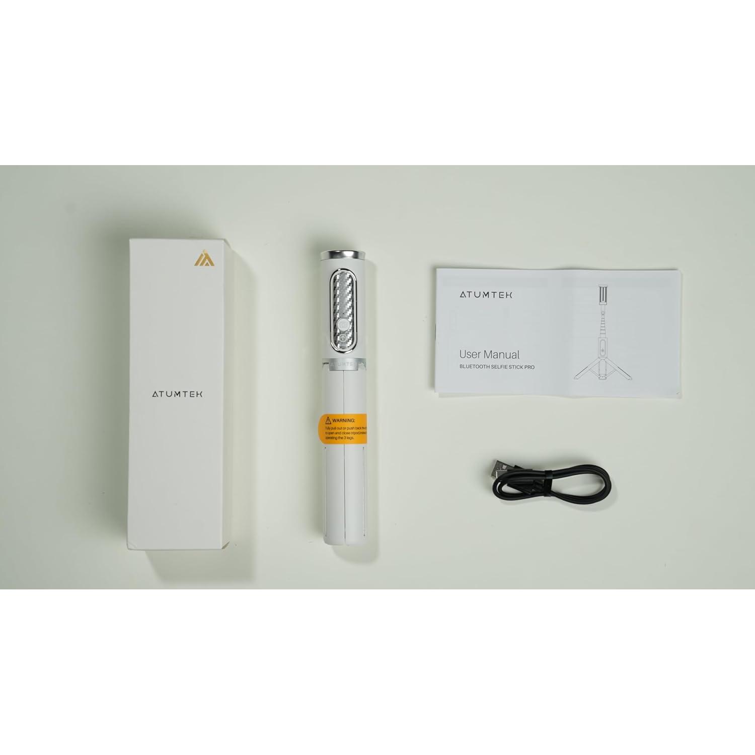 Bastón de Selfie Trípode ATUMTEK Blanco Extensible 3 en 1