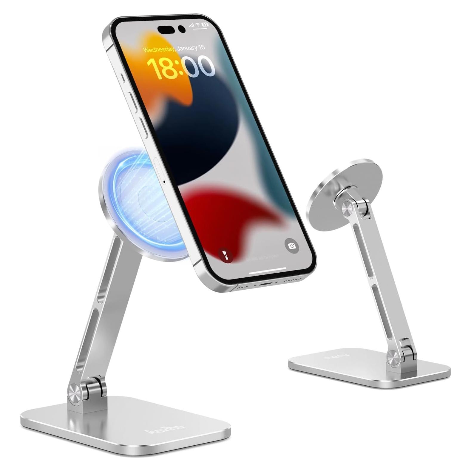 Soporte Magnético para Teléfono Aoviho Ajustable Plata