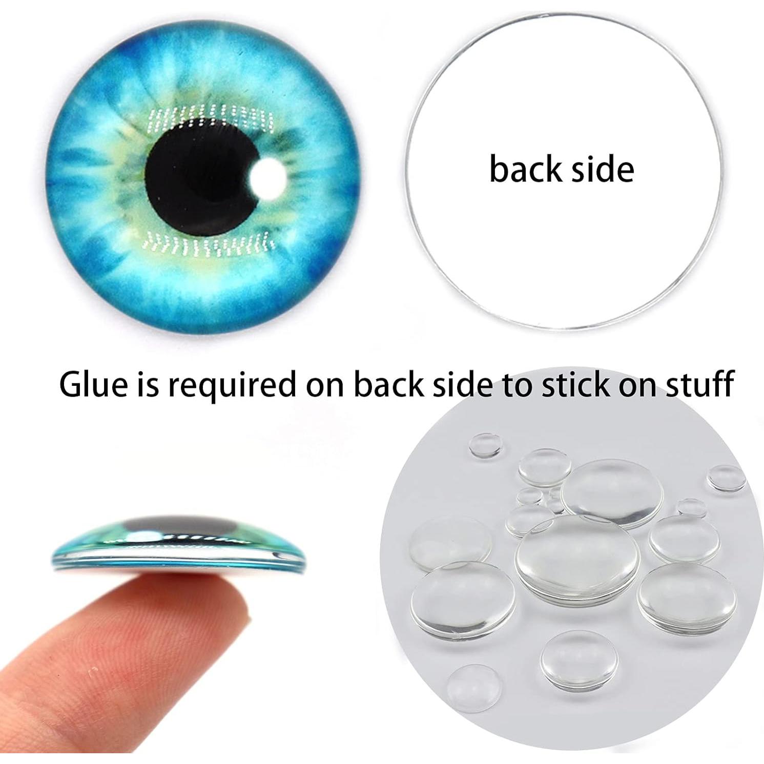 100 Piezas Ojos de Vidrio Cabochón 6 a 30 mm para Manualidades
