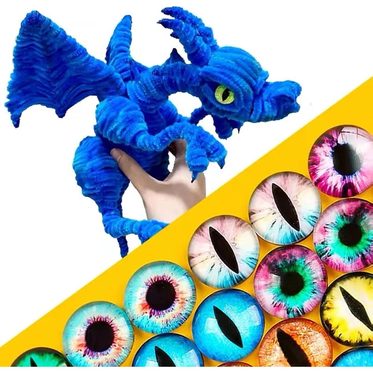 100 Piezas Ojos de Vidrio Cabochón 6 a 30 mm para Manualidades