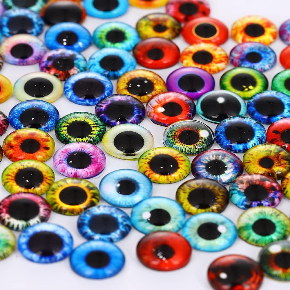 100 Piezas Ojos de Vidrio Cabochón 6 a 30 mm para Manualidades
