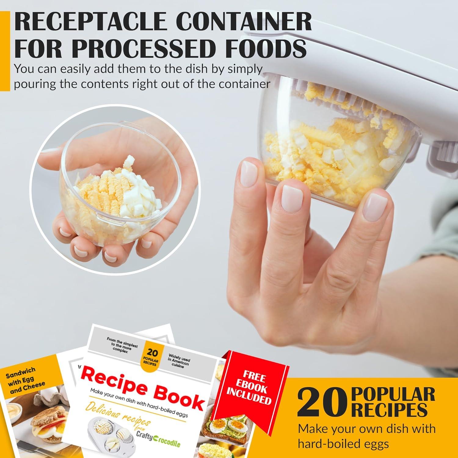 Cortador de Huevos CraftyCrocodile - Acero Inoxidable, 3 Modos