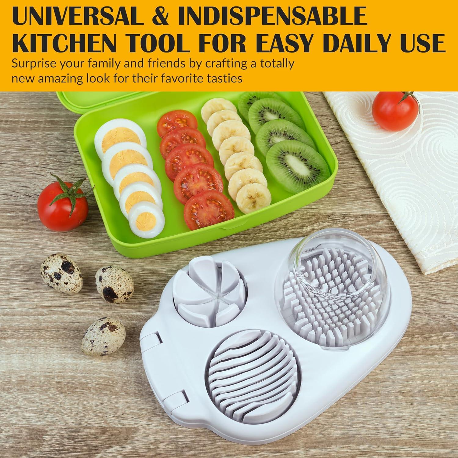 Cortador de Huevos CraftyCrocodile - Acero Inoxidable, 3 Modos