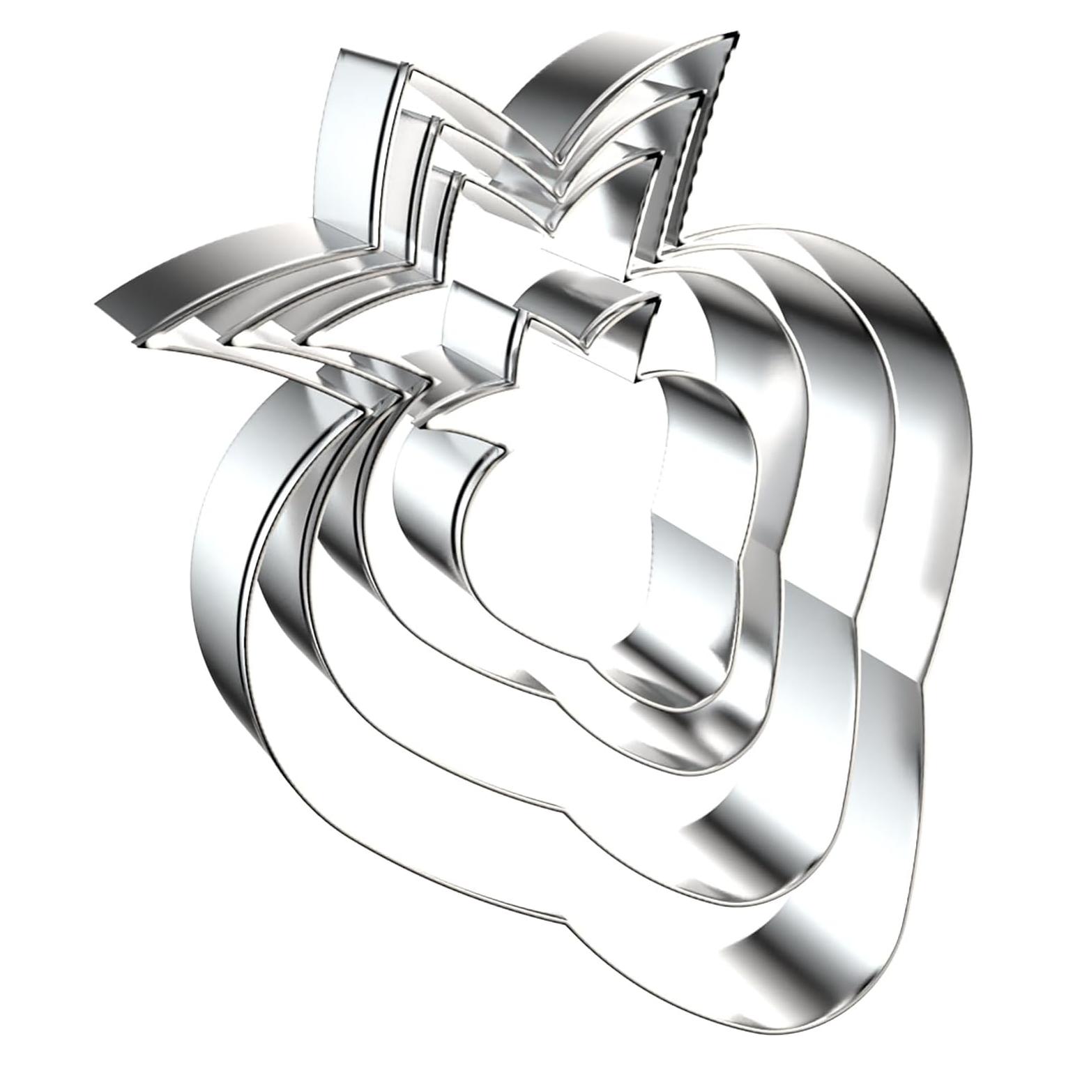 Juego de Cortadores de Galletas de Fresa QAAQS - 4 Piezas