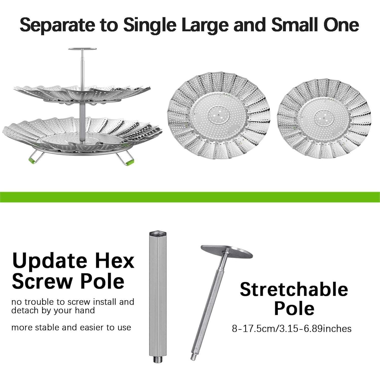 Cesta de Vapor de Verduras VOGARB 2 Capas Acero Inoxidable