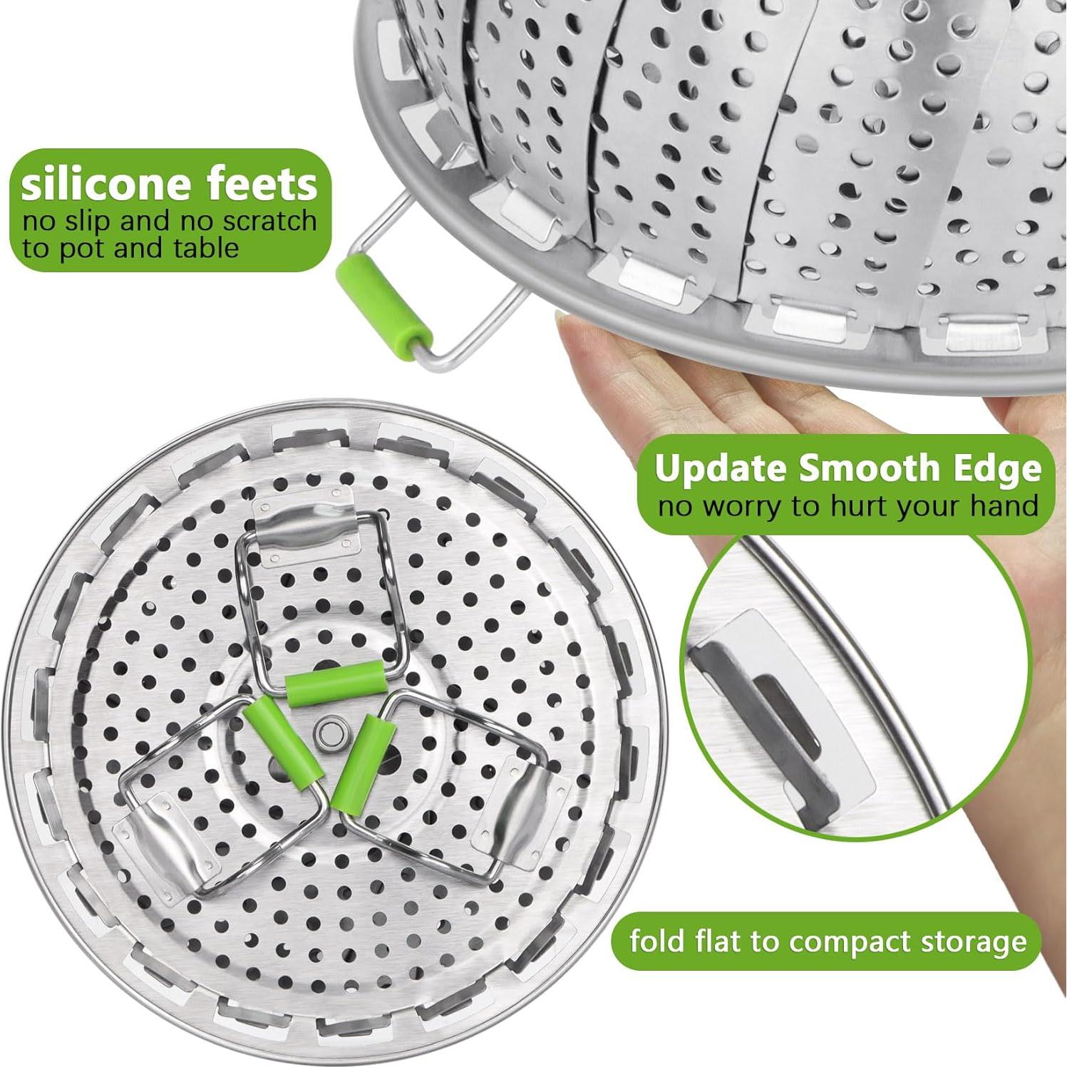 Cesta de Vapor de Verduras VOGARB 2 Capas Acero Inoxidable