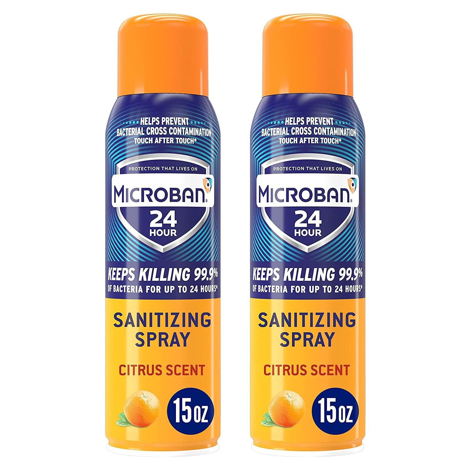 Spray Desinfectante Microban 24 Horas 2x450ml Aroma Cítrico