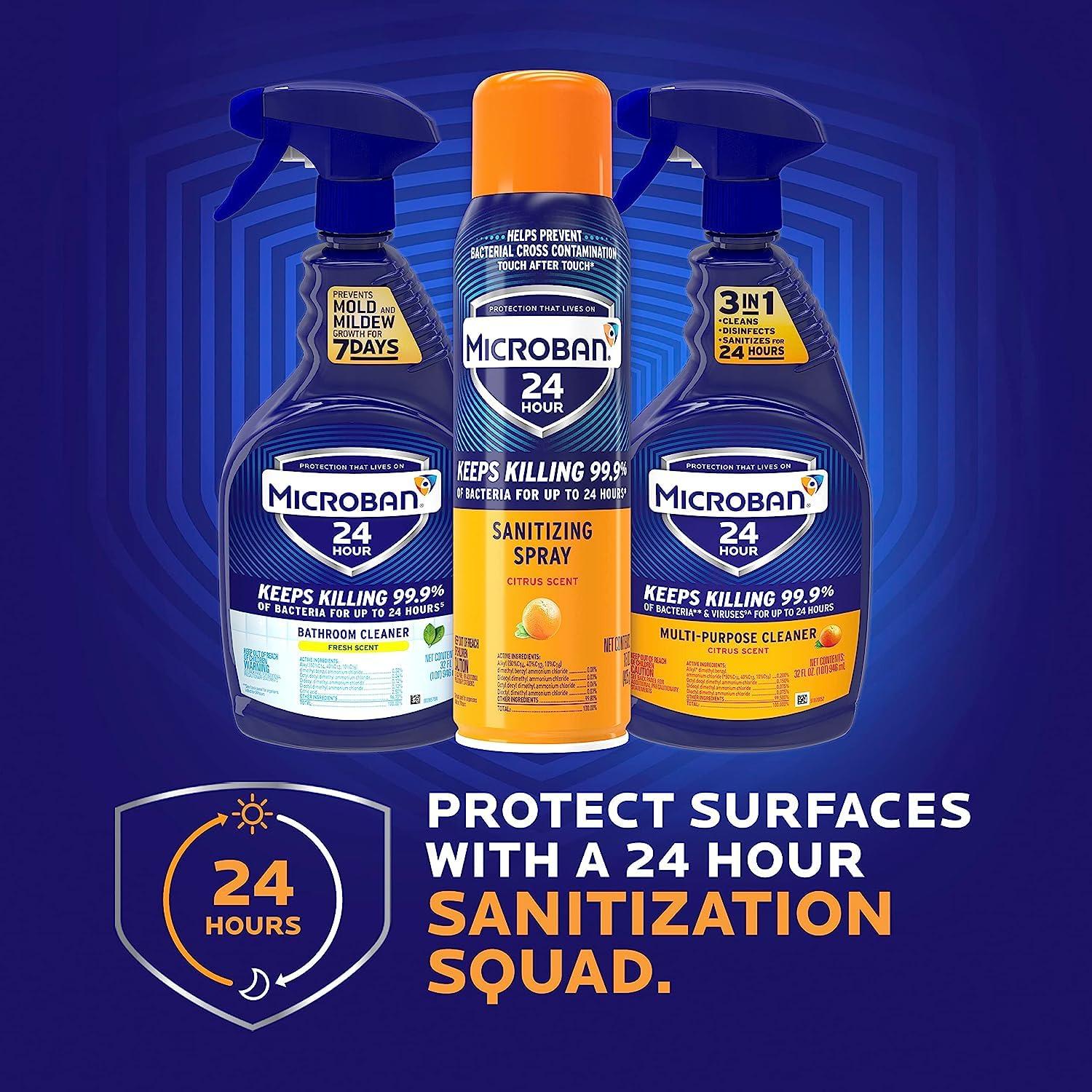 Spray Desinfectante Microban 24 Horas 2x450ml Aroma Cítrico