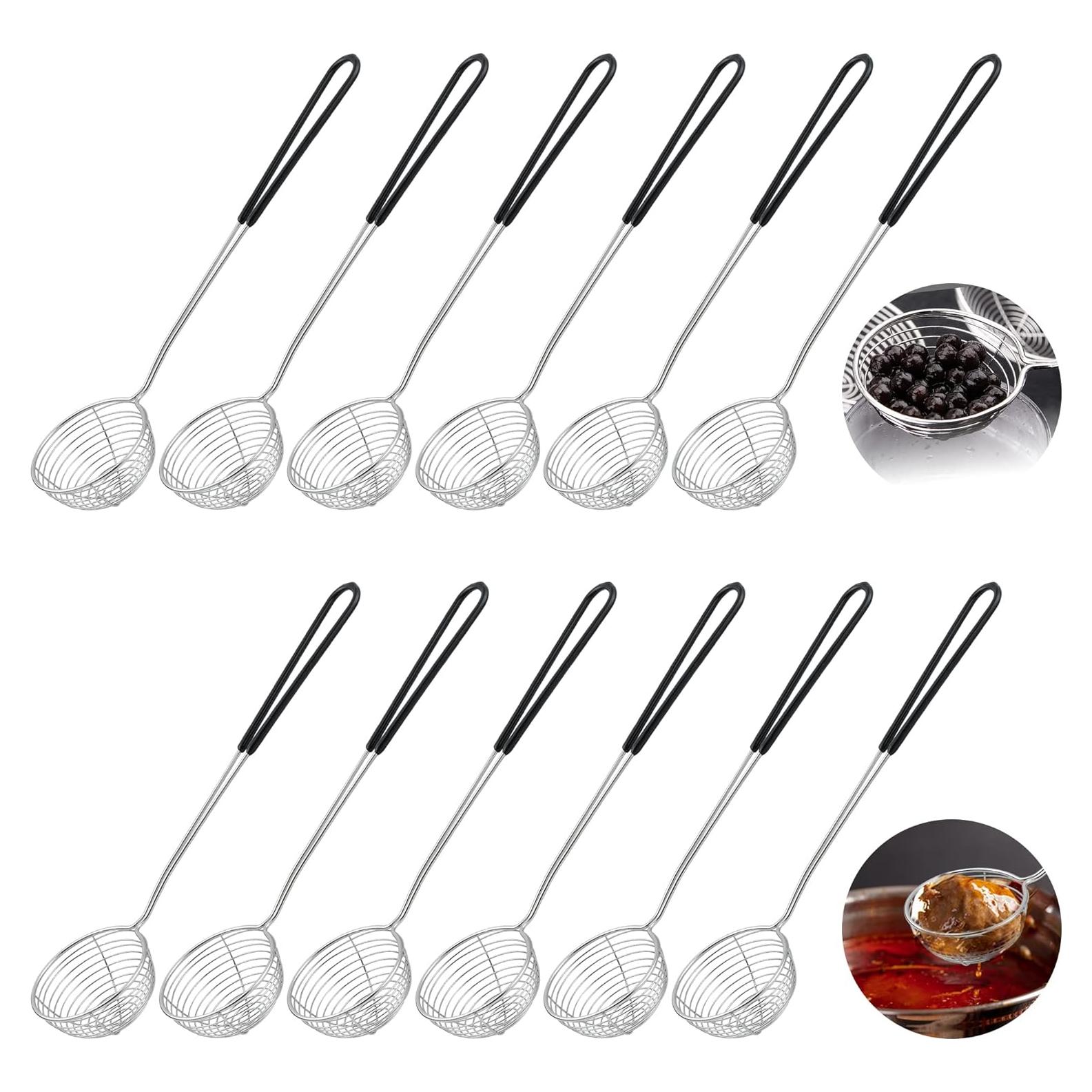 12 Cucharas Coladoras Acero Inoxidable Worldity 6.35 cm