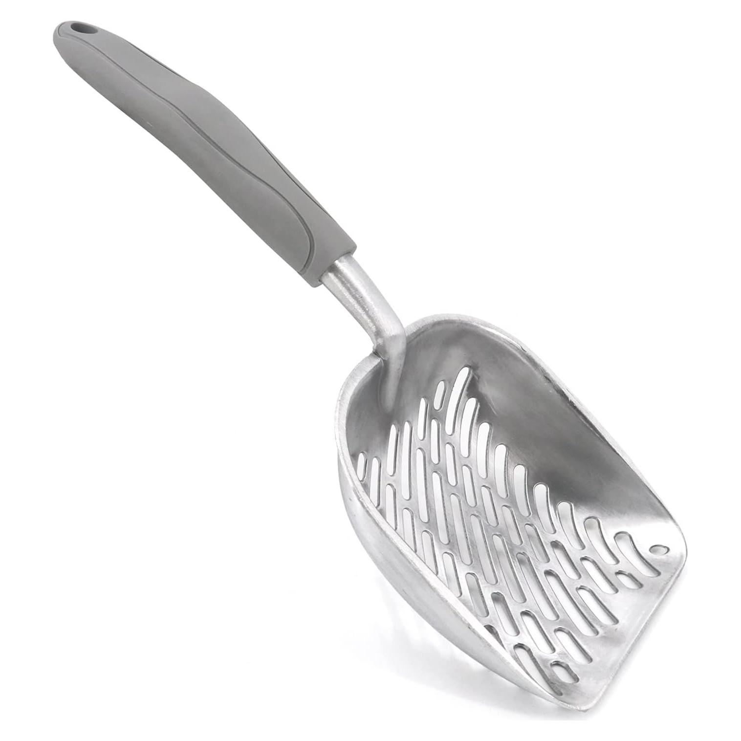 Pala para Arena de Gato QIYADIN de Aluminio Gris 35 cm