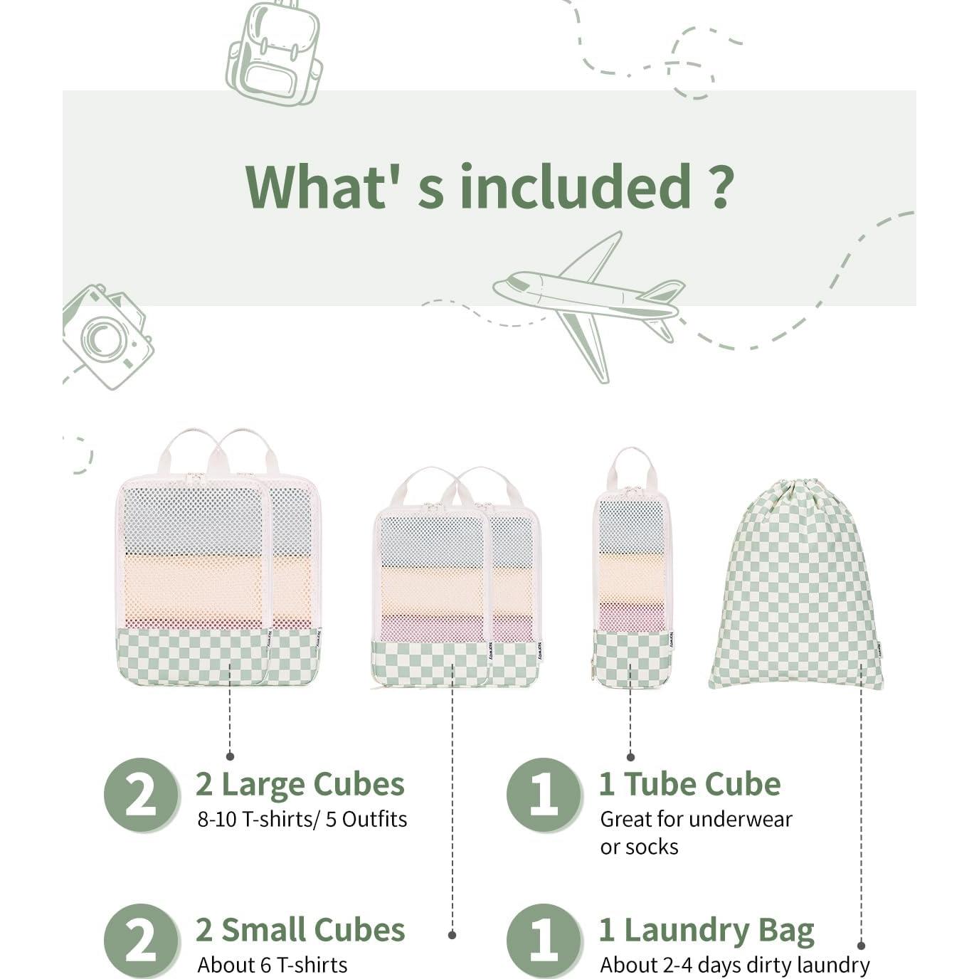 Set de 6 Cubos de Compresión Narwey para Viajes 55,88 cm