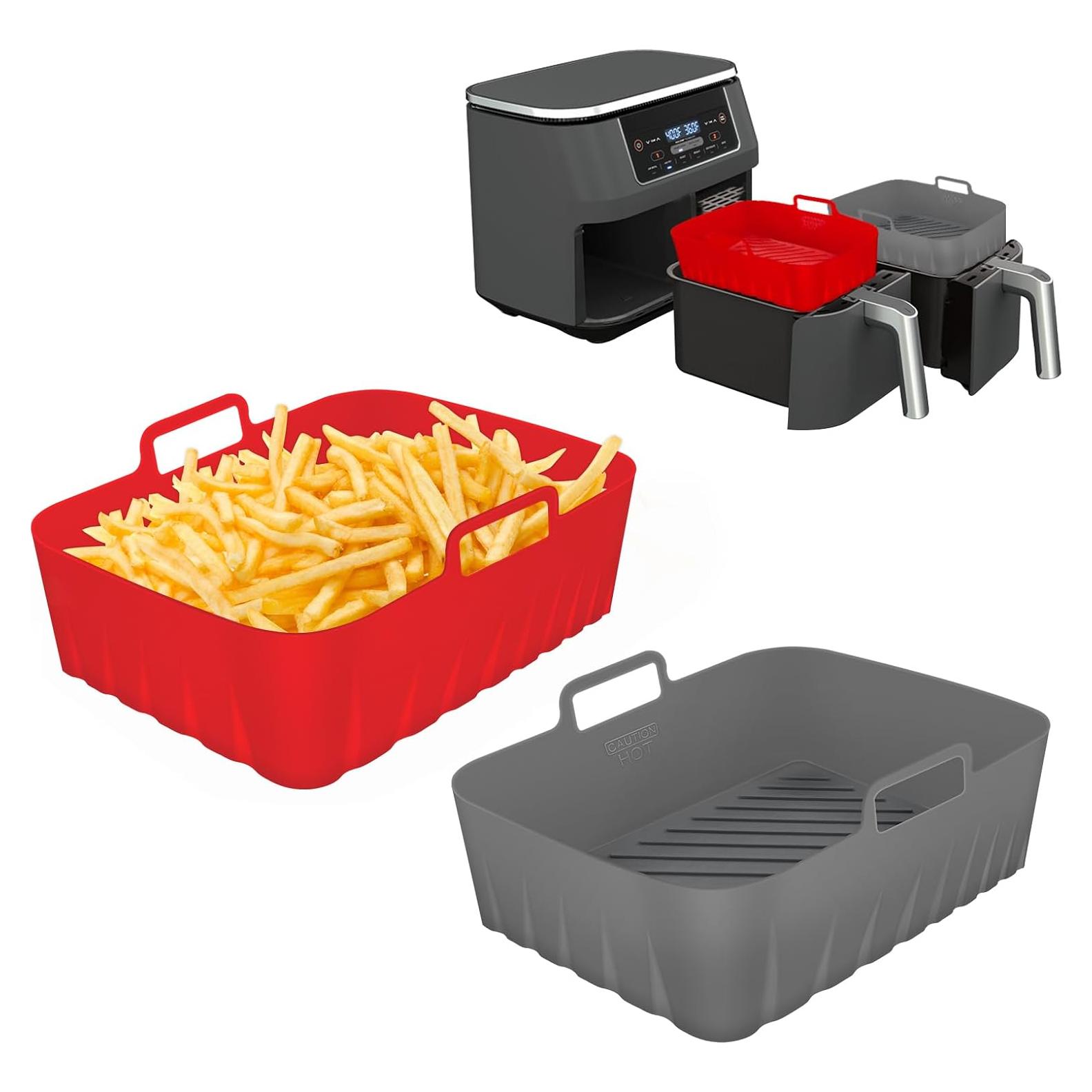 Forros de Silicona Rectangulares 2 Pcs para Freidora 8-10 Qt