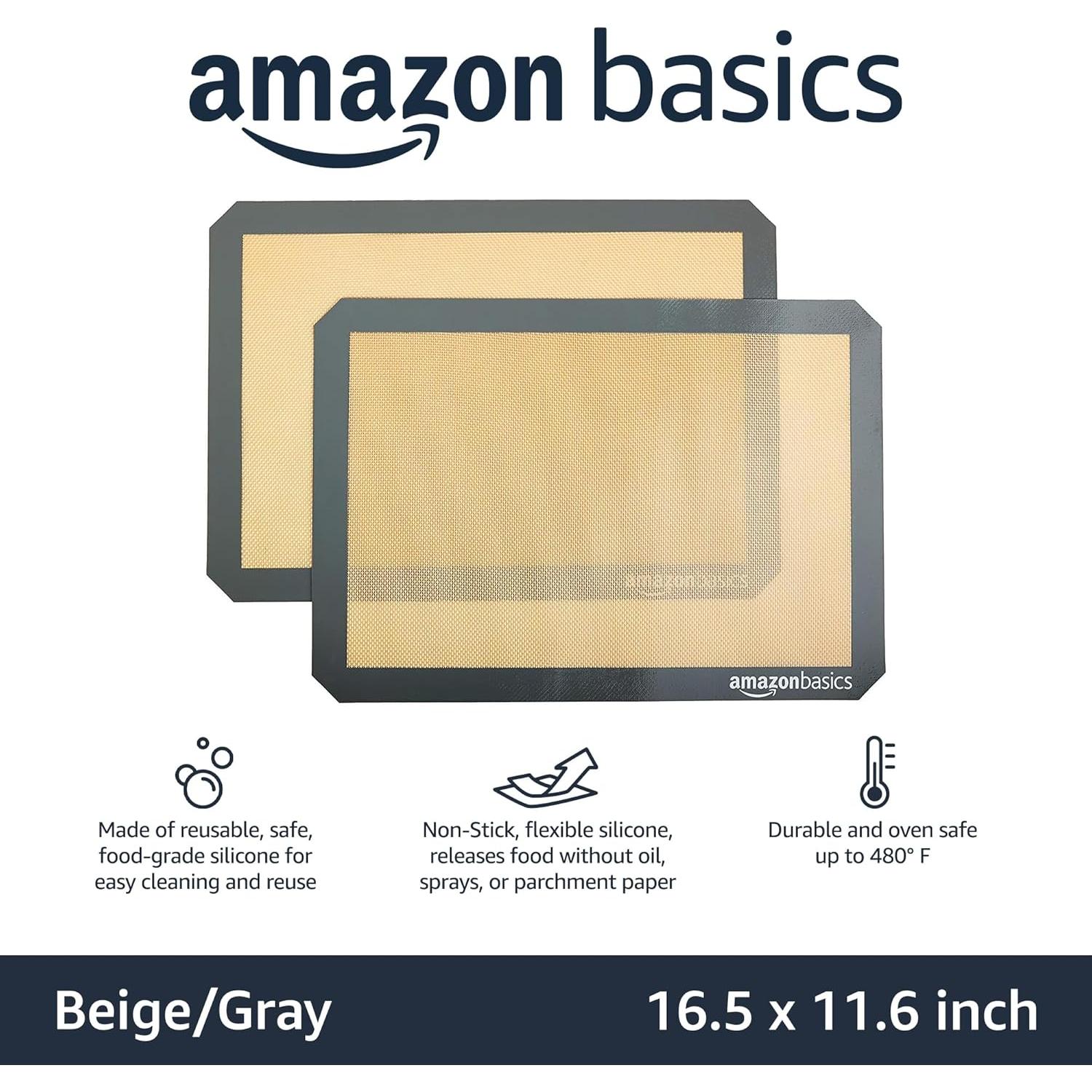 Alfombrilla de Silicona Rectangular Amazon Basics 42x29 cm Paquete 2