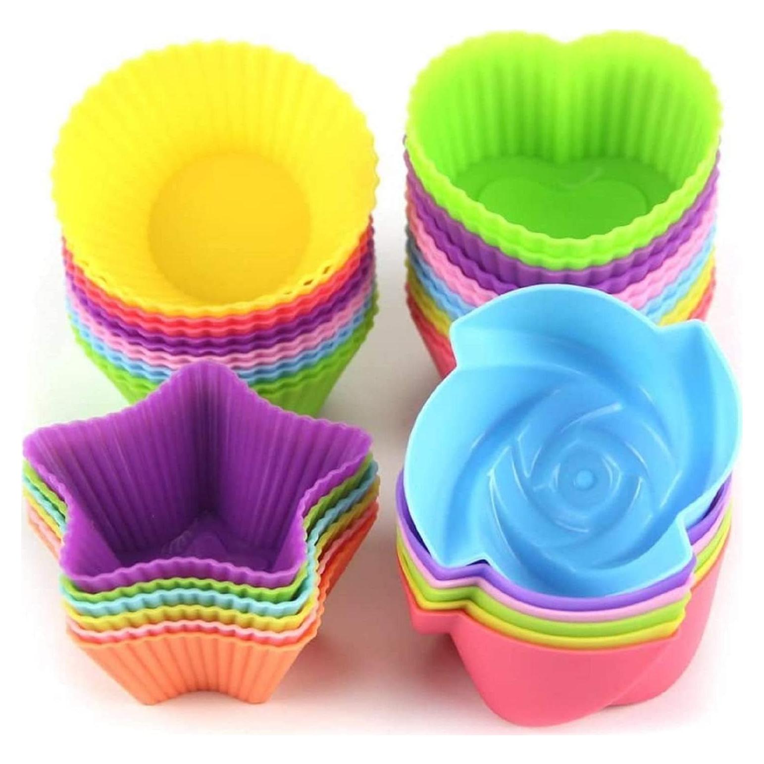 Moldes de Cupcake Silicona Reutilizables LetGoShop 24 Piezas