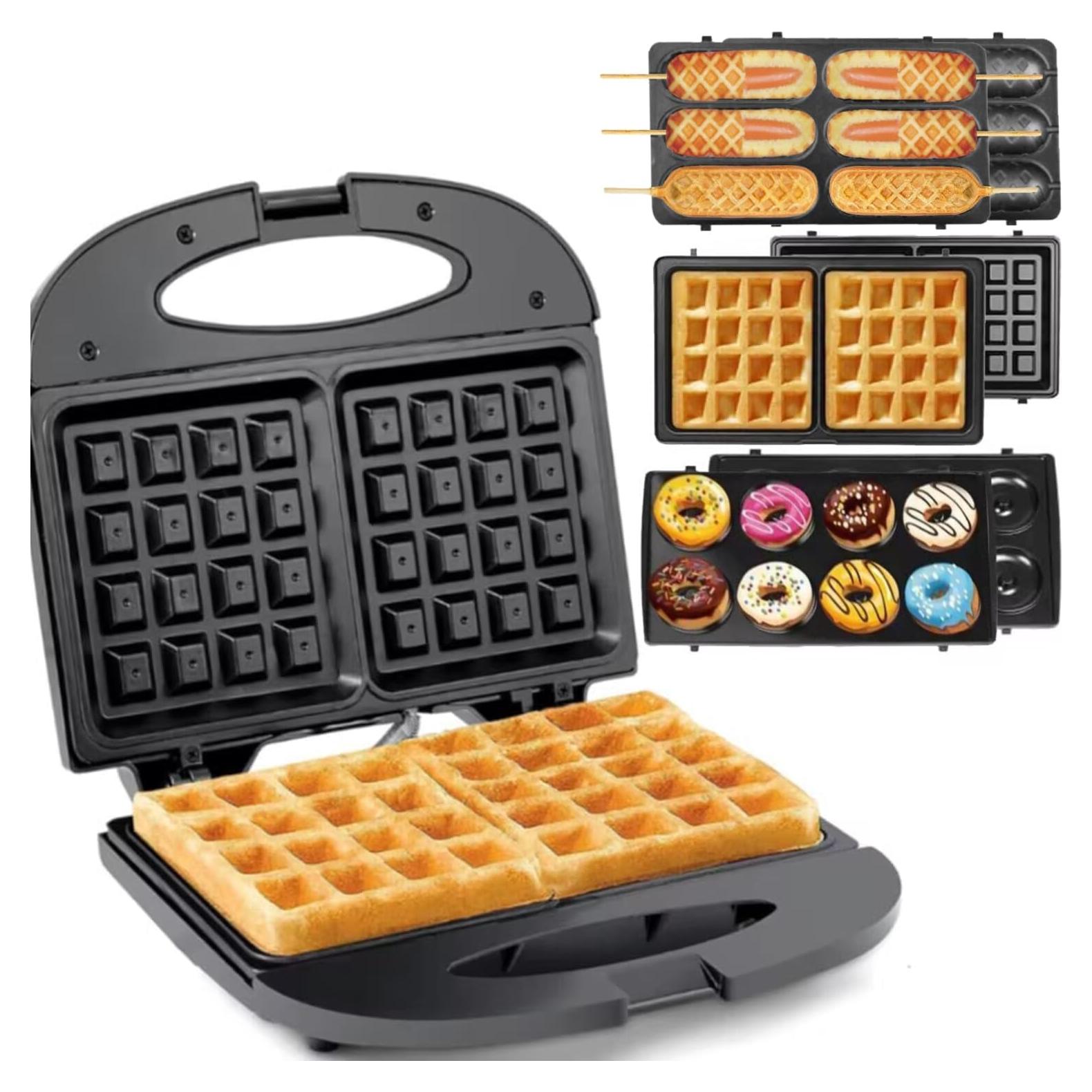 Máquina de Desayuno 3 en 1 JACKGOLD con Placas Intercambiables