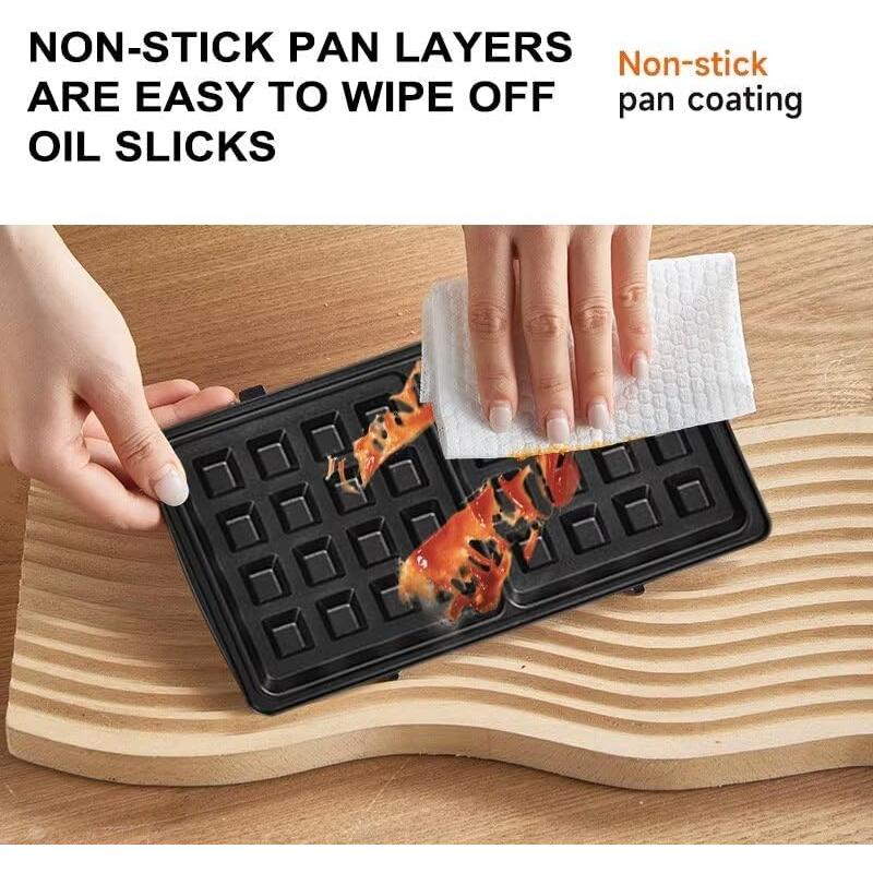 Máquina de Desayuno 3 en 1 JACKGOLD con Placas Intercambiables