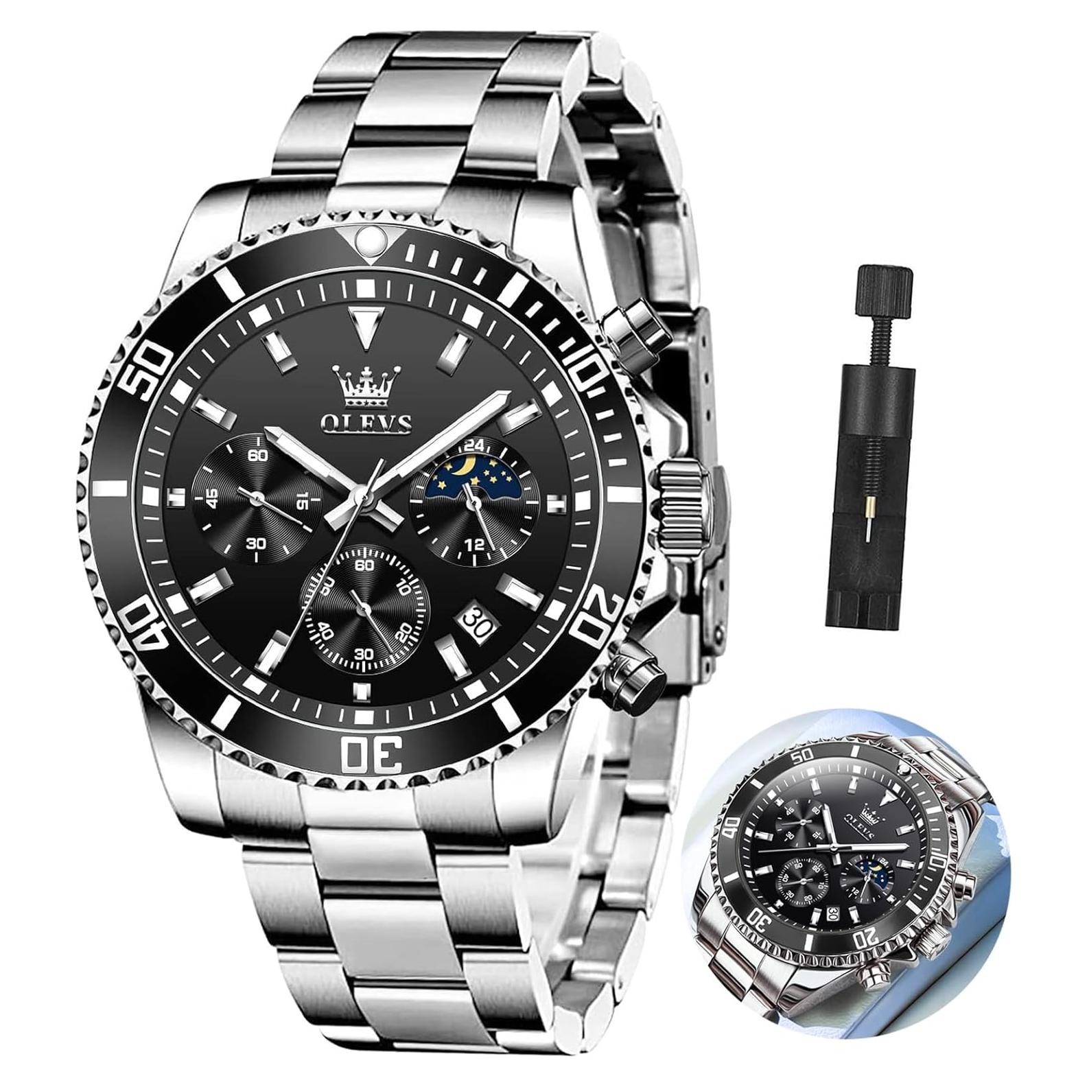 Reloj OLEVS para Hombres Acero Inoxidable 42.5mm Impermeable