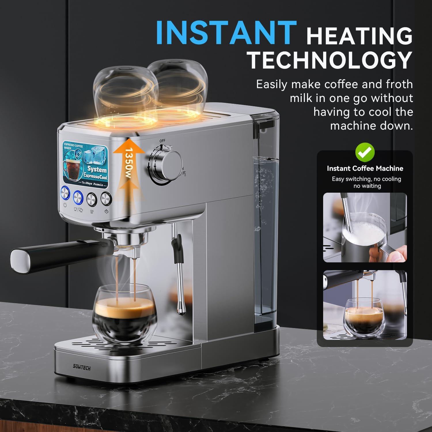 Máquina de Espresso SOWTECH JH-C5119 20 Bar con Espumador 1.24L