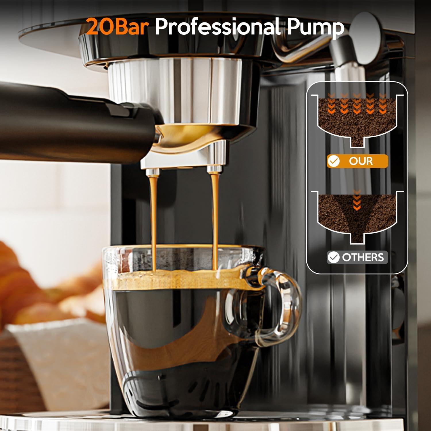 Máquina de Espresso Semi-Automática Havato 20 Bar 1.3L Acero Inoxidable