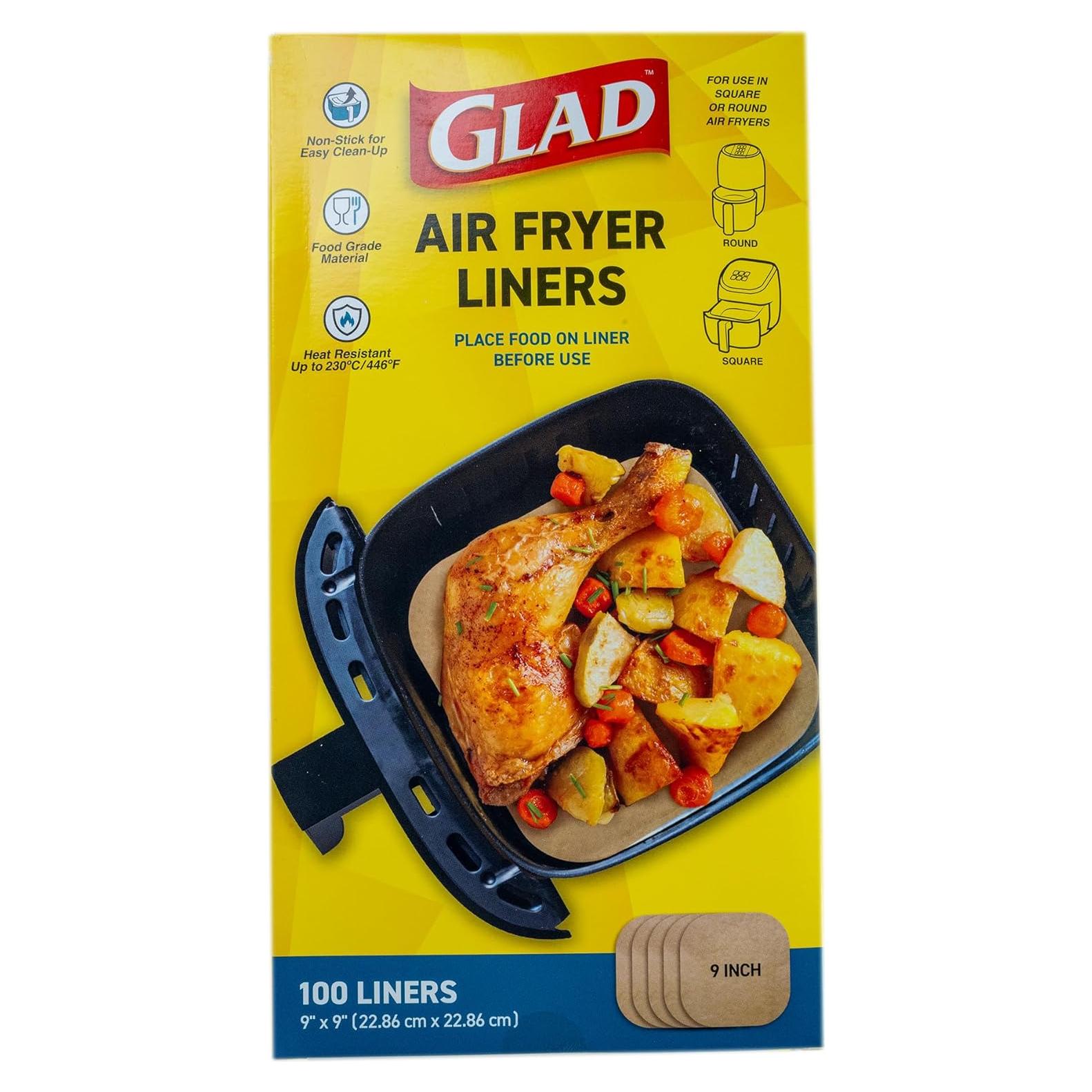 Forros para Freidora de Aire Glad 9" x 9" - 100 Unidades