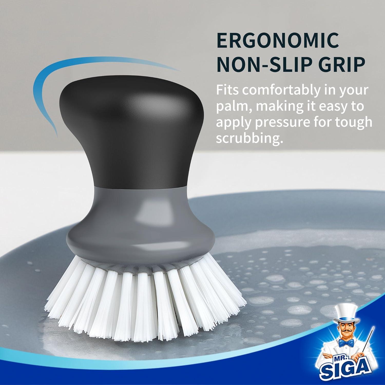Cepillo de Fregar para Platos MR.SIGA Ergonomico Gris 2 Pzas