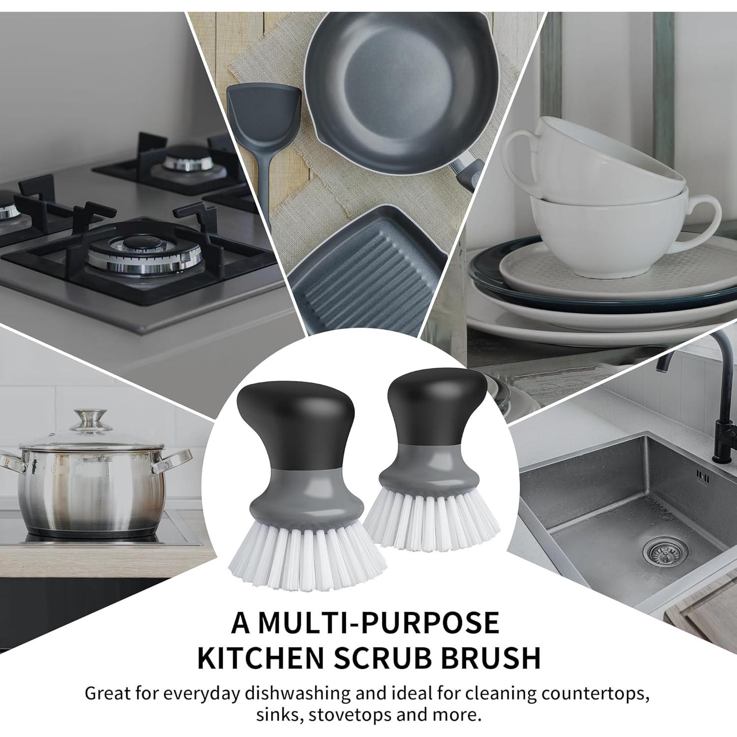 Cepillo de Fregar para Platos MR.SIGA Ergonomico Gris 2 Pzas