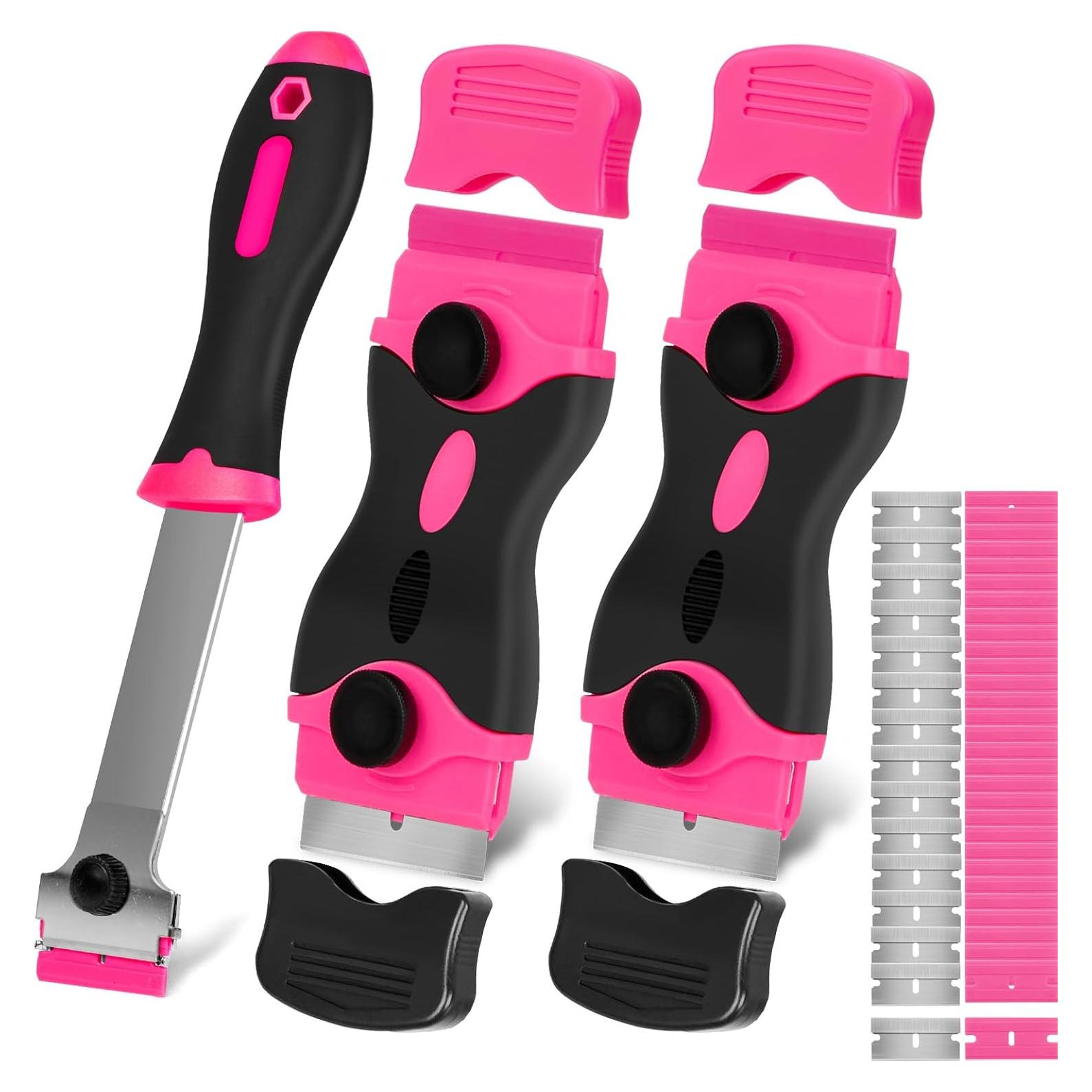 Conjunto de Raspadores THINKWORK 3Pcs Rosa con 45 Cuchillas