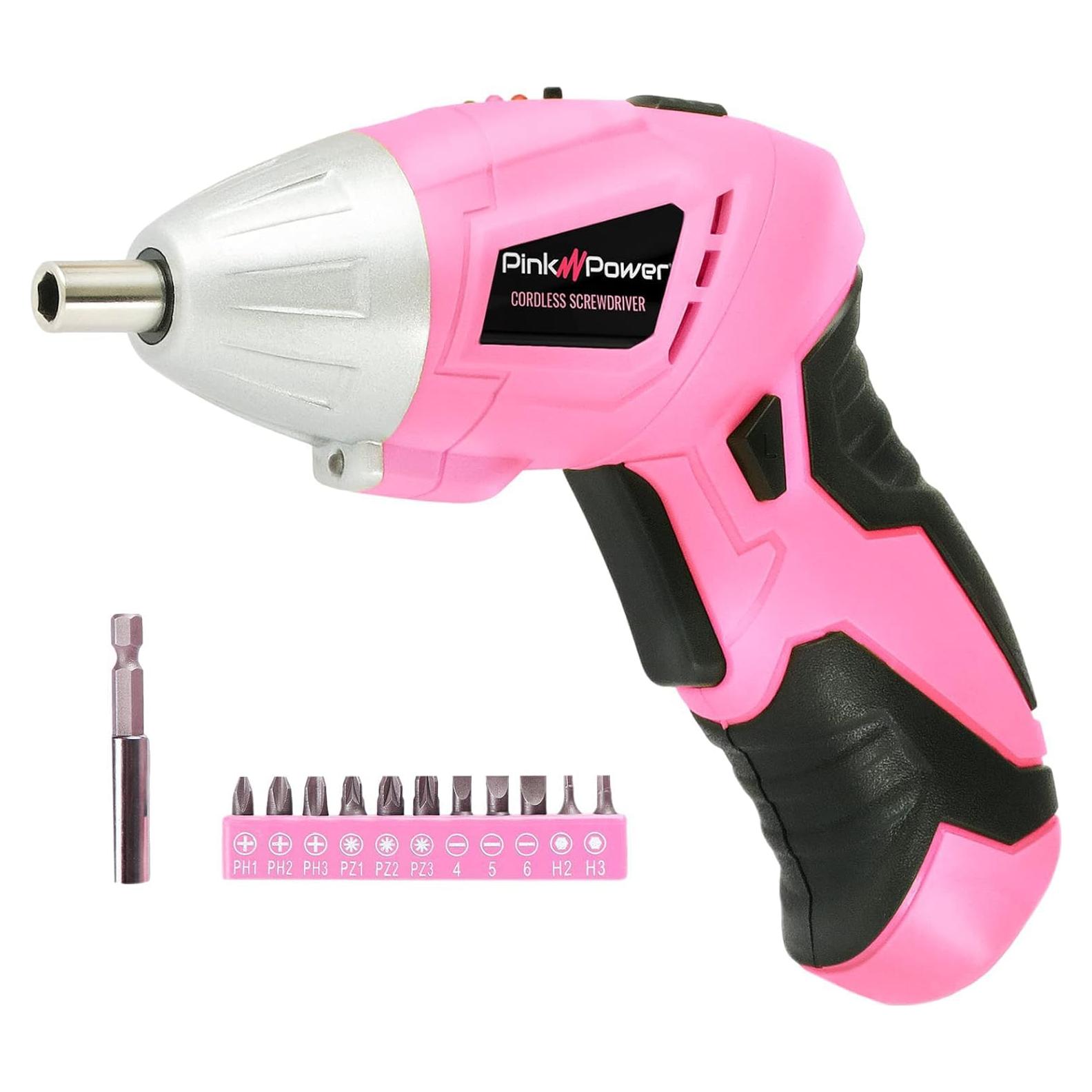 Destornillador Eléctrico Inalámbrico Rosa Pink Power PP481 3.6V