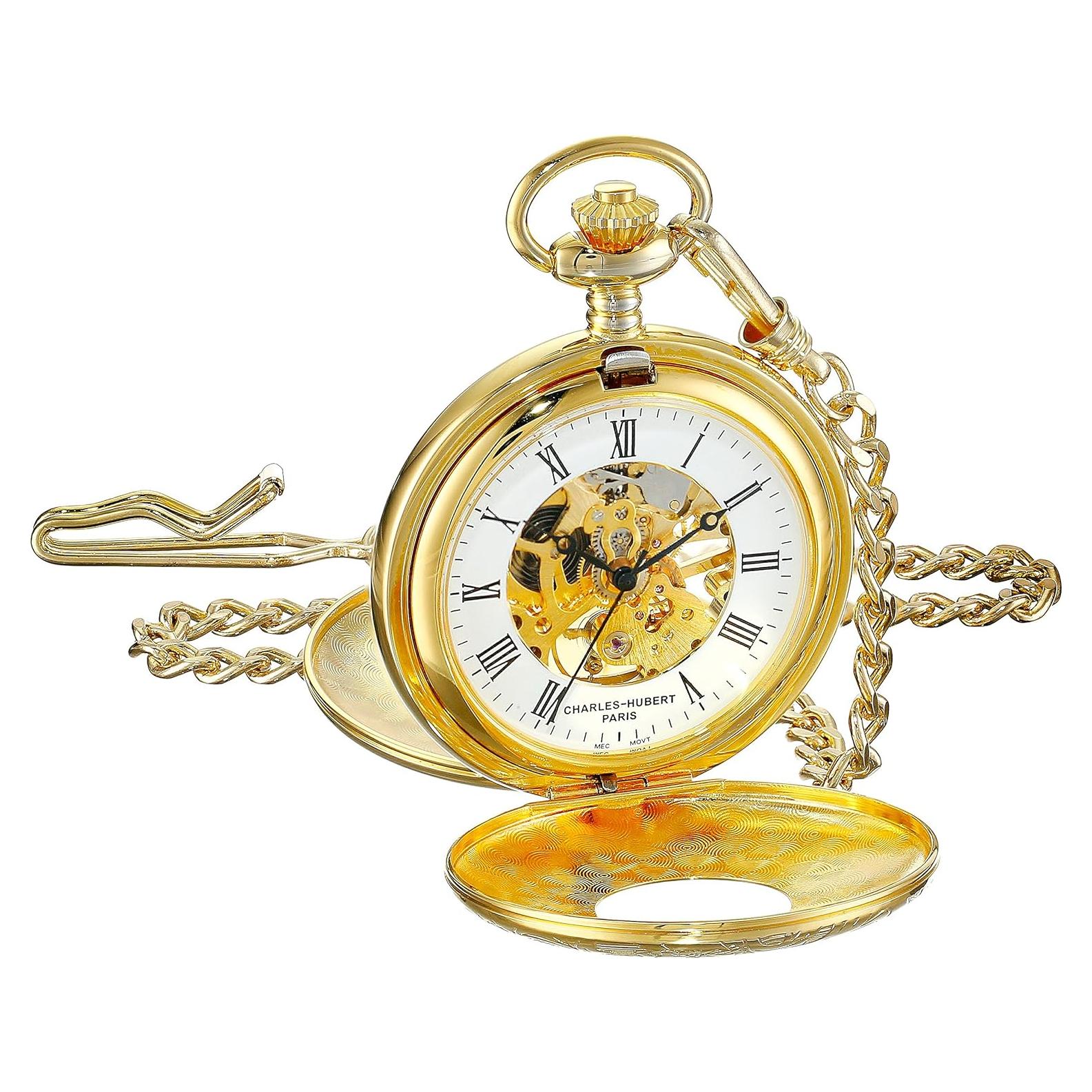 Reloj de bolsillo mecánico Charles-Hubert 47mm oro