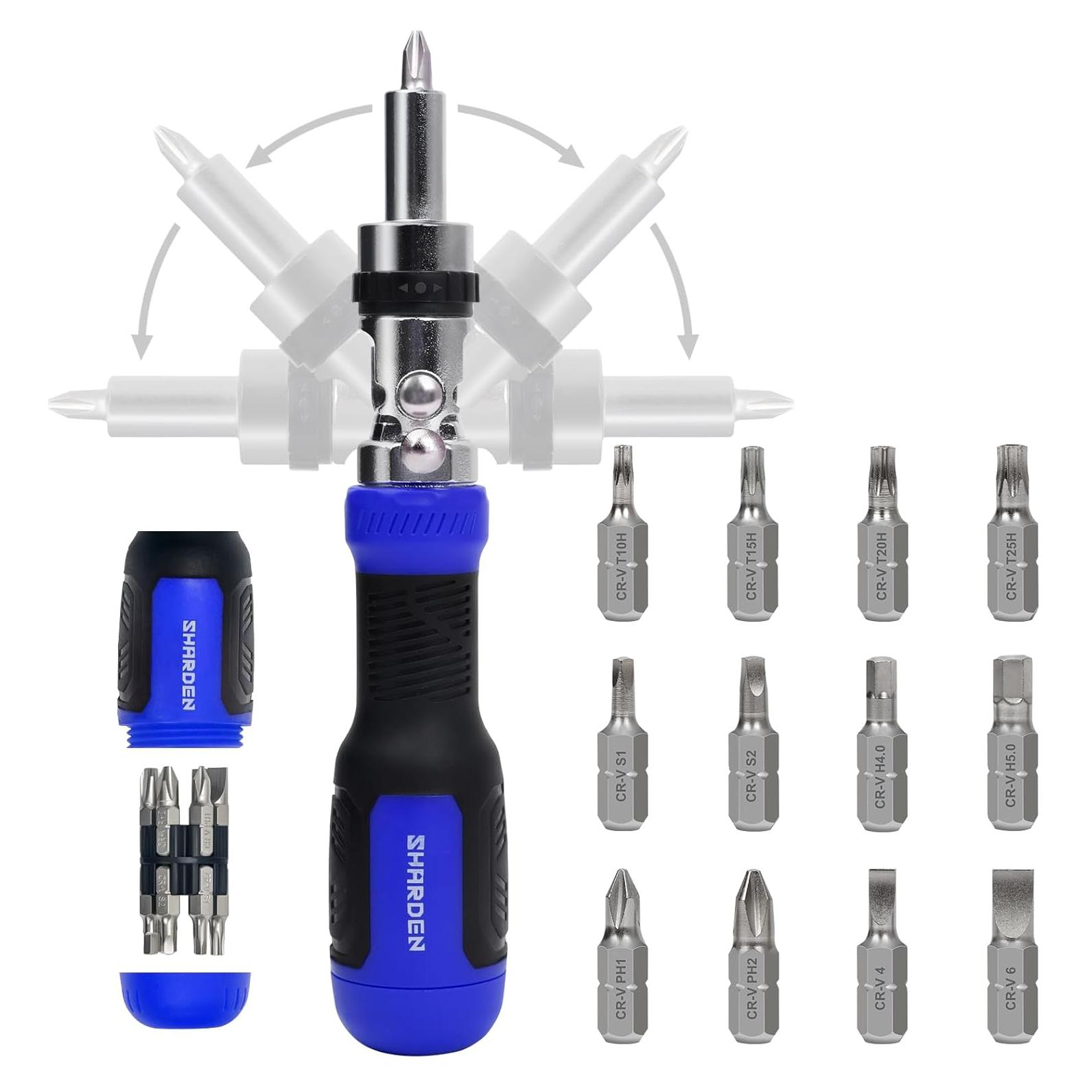 Destornillador Multi 13 en 1 SHARDEN con Carraca y Bits