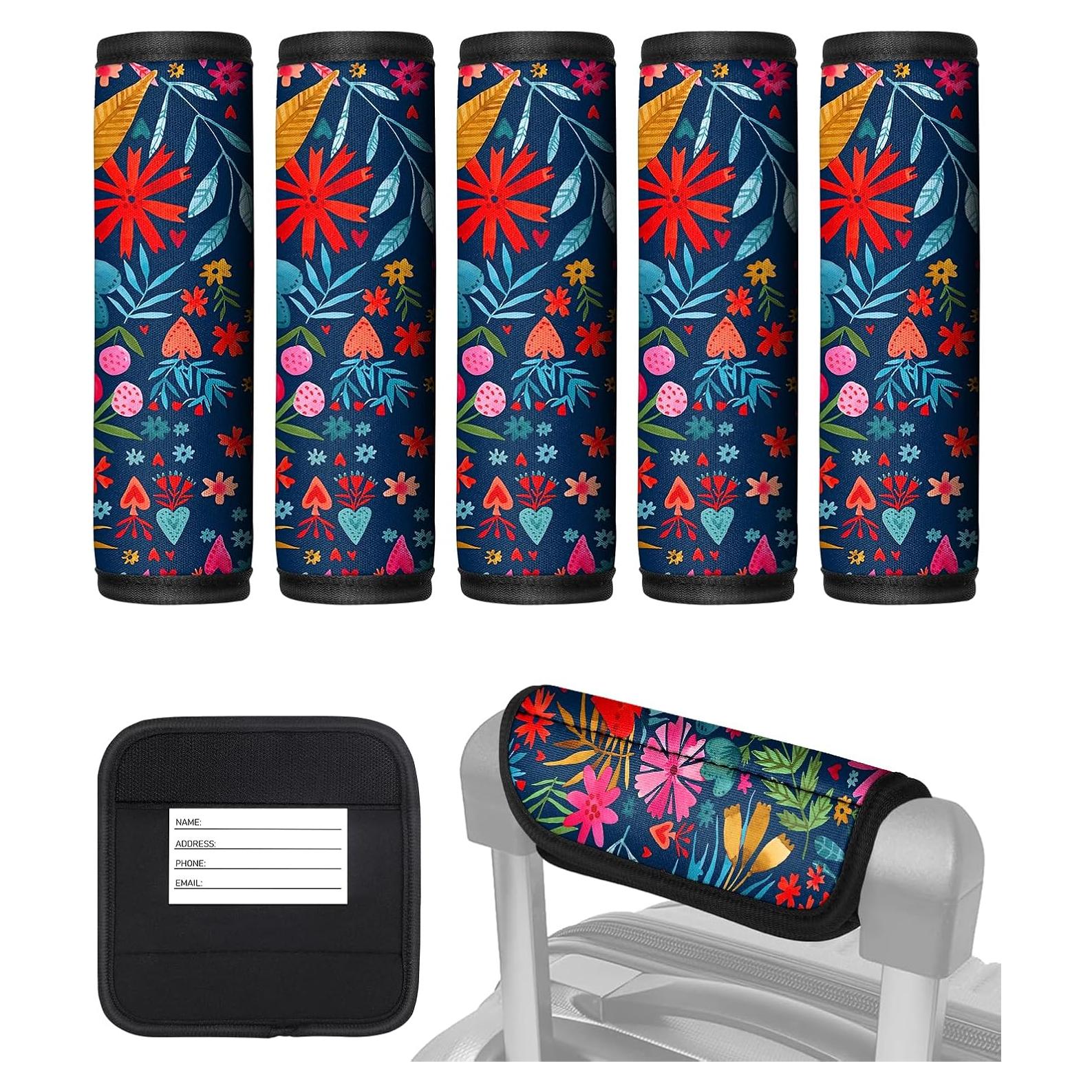 Funda de Mango de Equipaje Slohif Neopreno Floral Azul