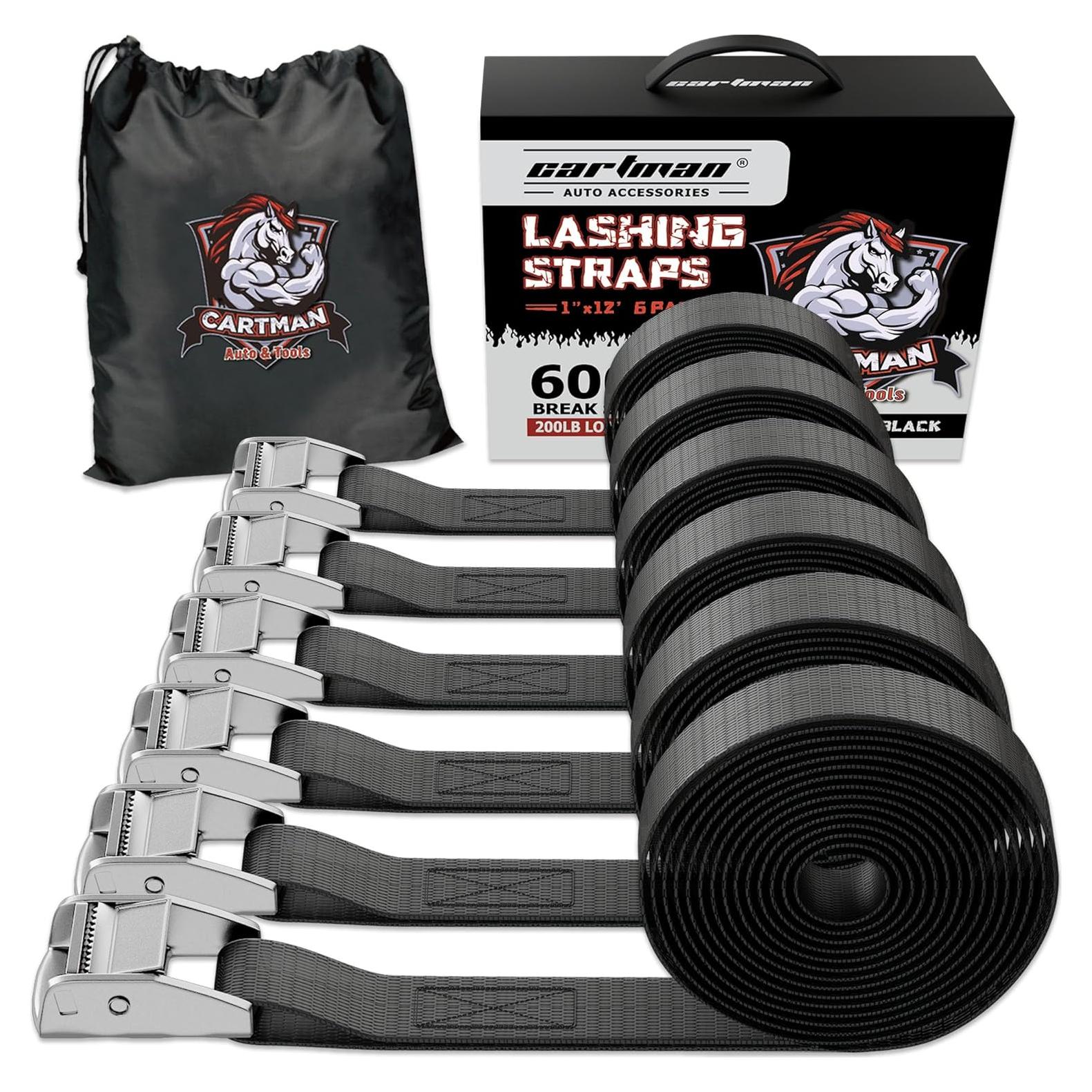 Correas de Amarre Cartman 1" x 365,76 cm 600 kg 6 Piezas