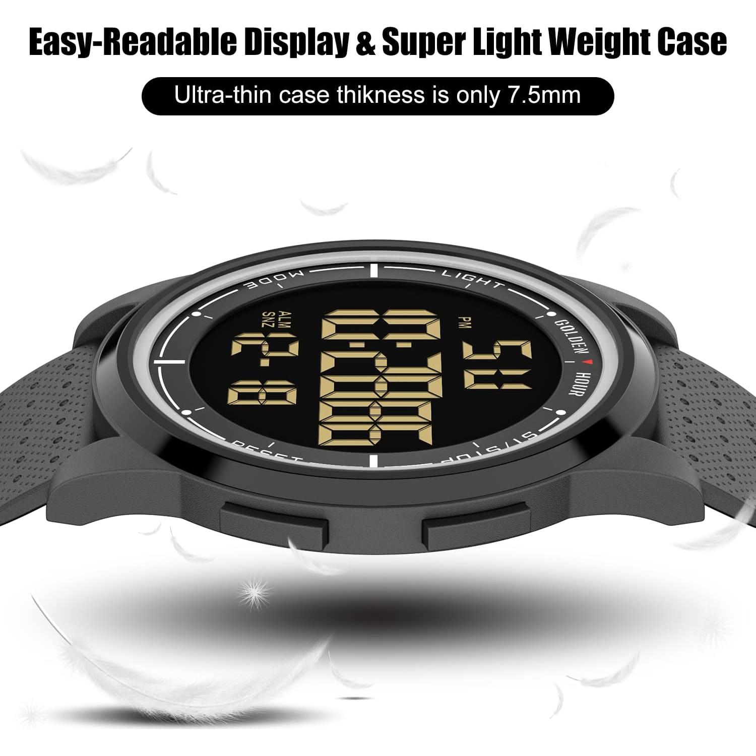 Reloj Digital Deportivo GOLDEN HOUR GH-1313P Impermeable