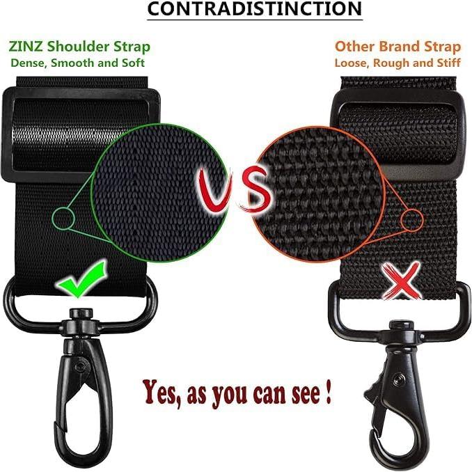 Correa de Hombro Ajustable ZINZ 145 cm Acolchada Negra