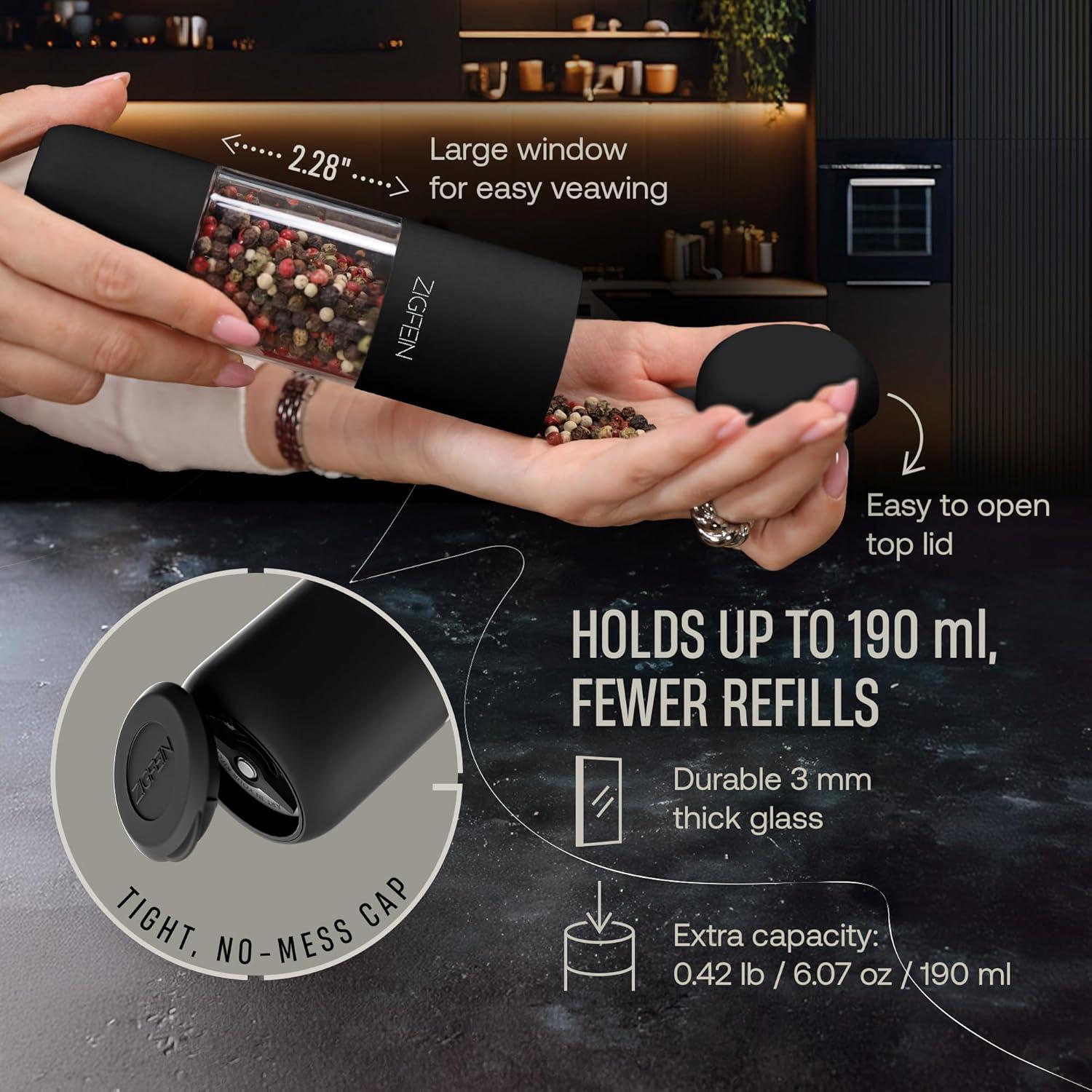 Juego de Molinillos de Sal y Pimienta ZIGFEIN Manual 2-Pack