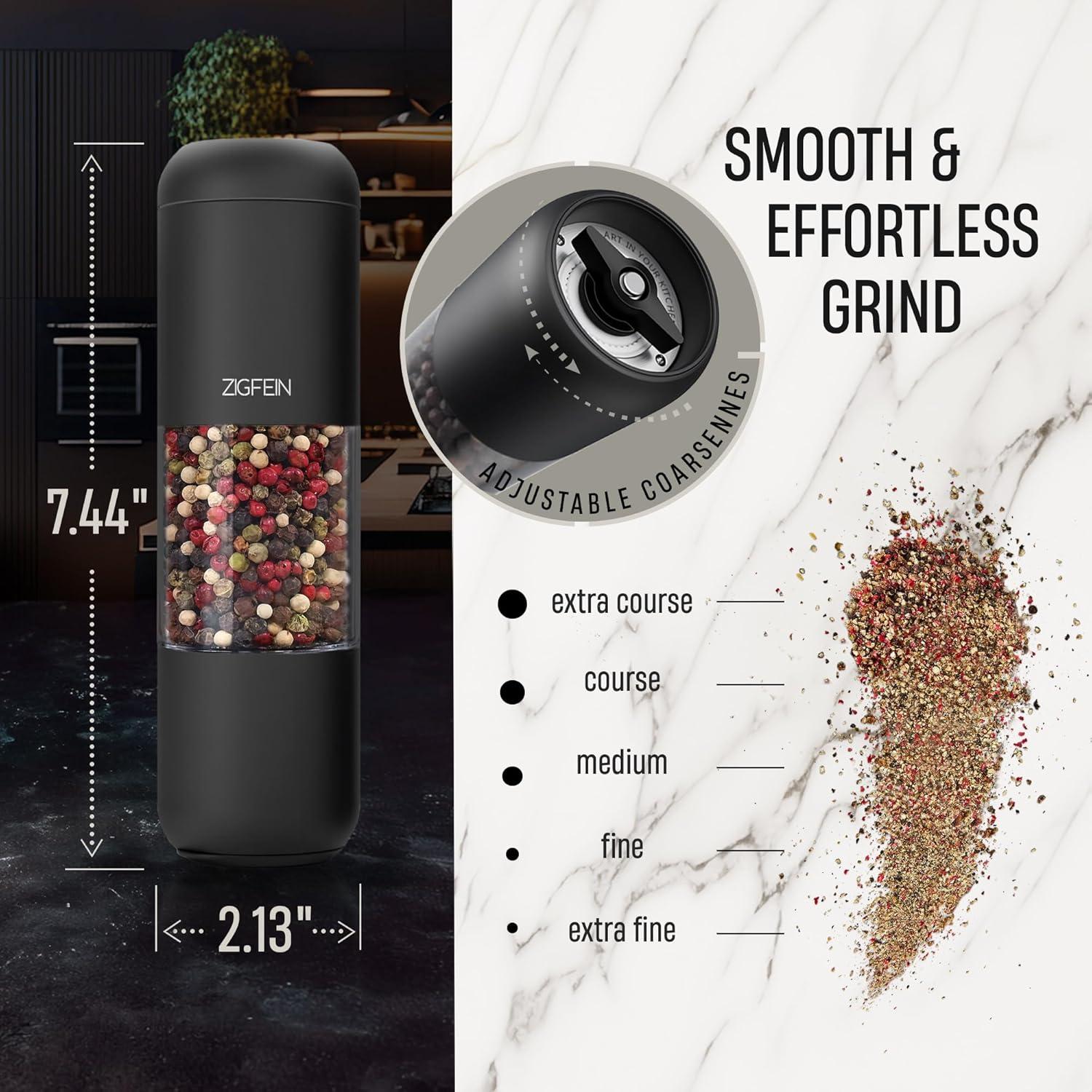 Juego de Molinillos de Sal y Pimienta ZIGFEIN Manual 2-Pack