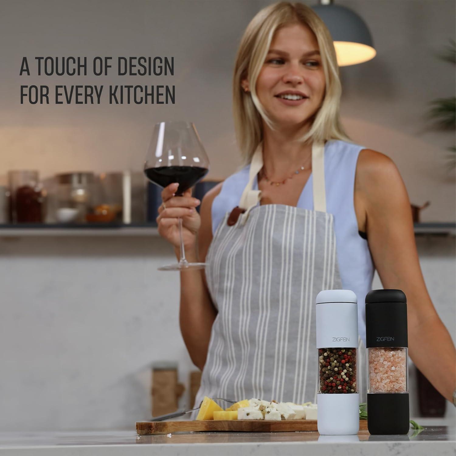 Juego de Molinillos de Sal y Pimienta ZIGFEIN Manual 2-Pack