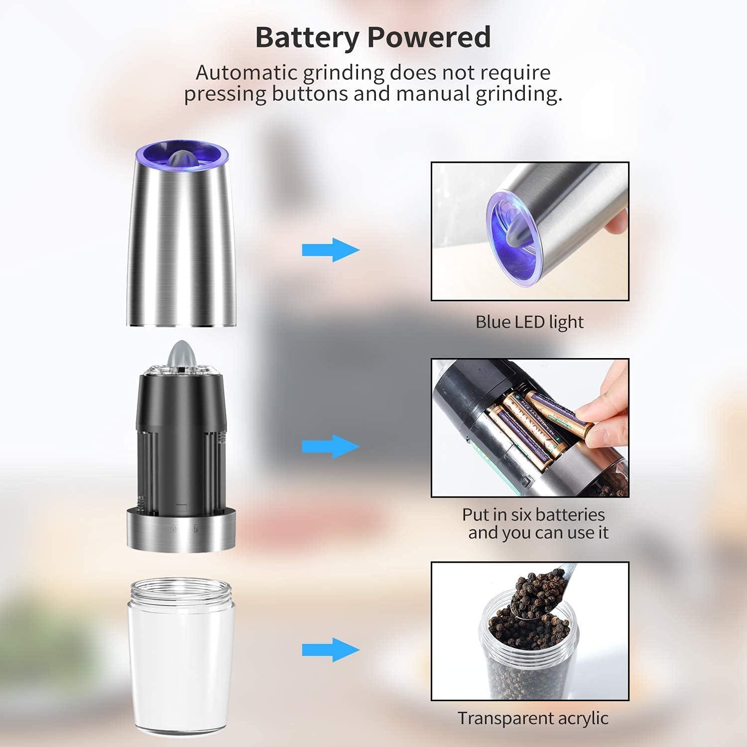 Juego de molinillos eléctricos de sal y pimienta JOBKIM&