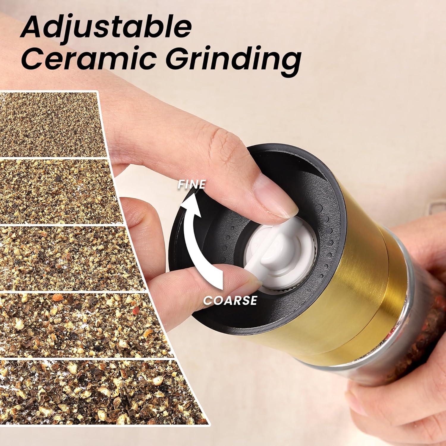 Juego de Molinillos de Sal y Pimienta VEVOK CHEF 180ml Acero Inoxidable