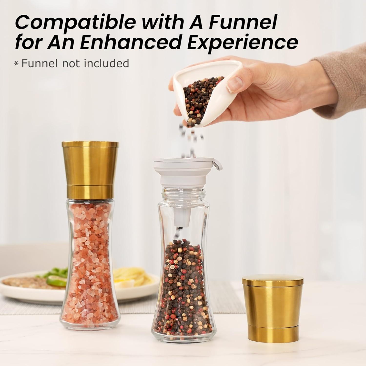 Juego de Molinillos de Sal y Pimienta VEVOK CHEF 180ml Acero Inoxidable